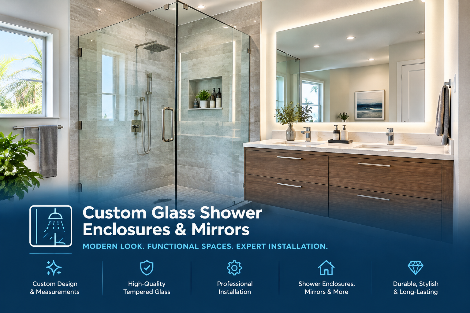 Glass Shower Enclosures & Mirrors